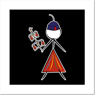 Madeira Island Female Stick Figure inspired by Folklore Posters and Art